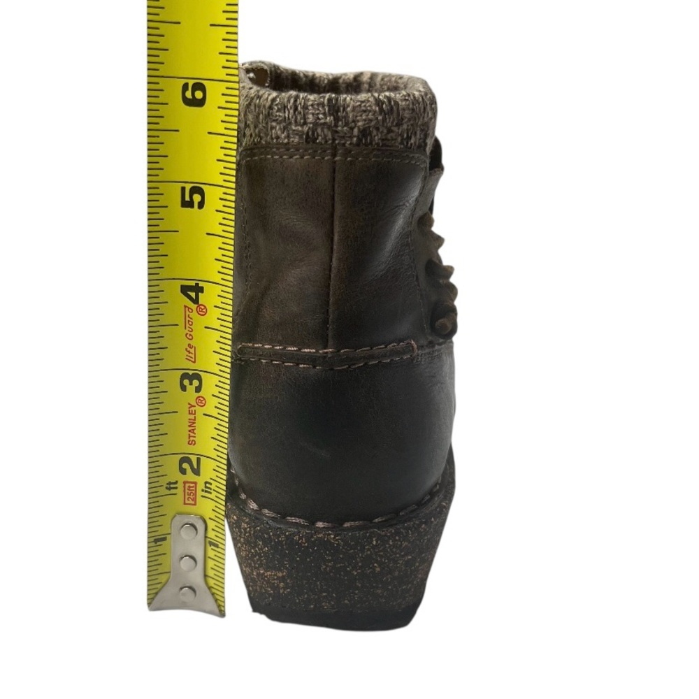 Aetrex Tessa Sweater Ankle Boot 10 Brown Nubuck Leather Booties Casual Cabincore - Picture 10 of 11
